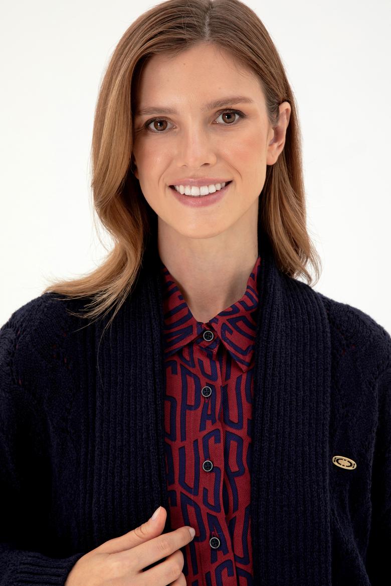 Kadın Lacivert Triko Hırka - 50293056036