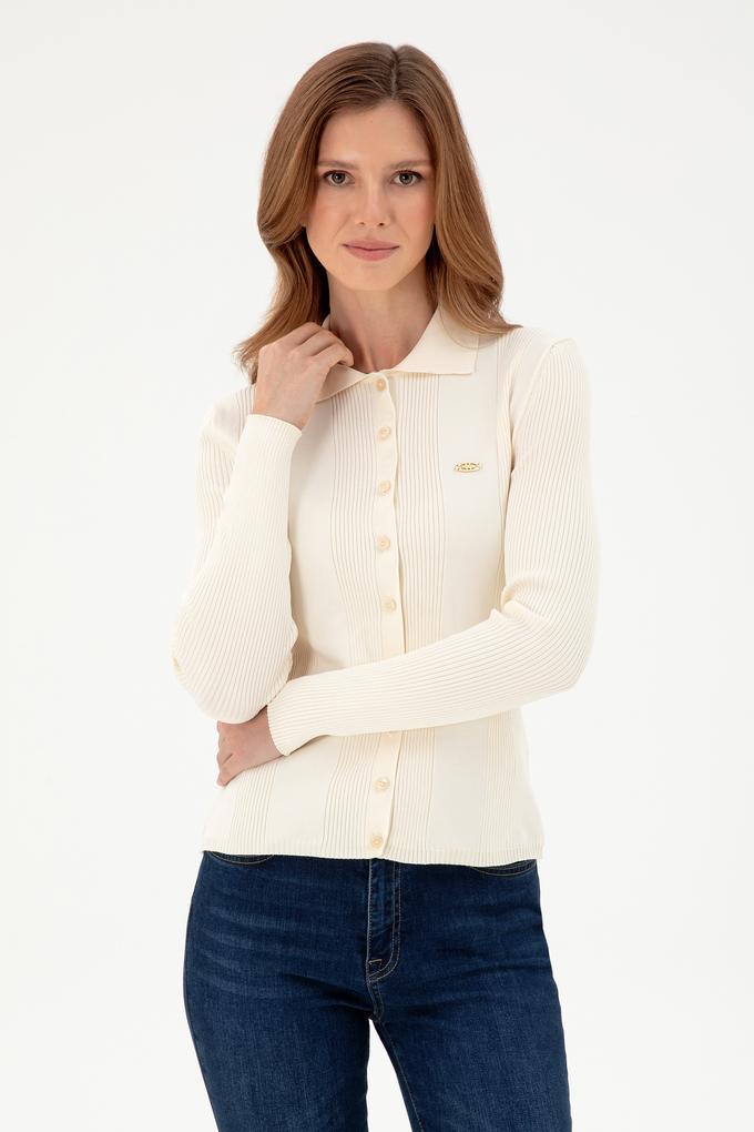 Kadın Krem Triko Hırka