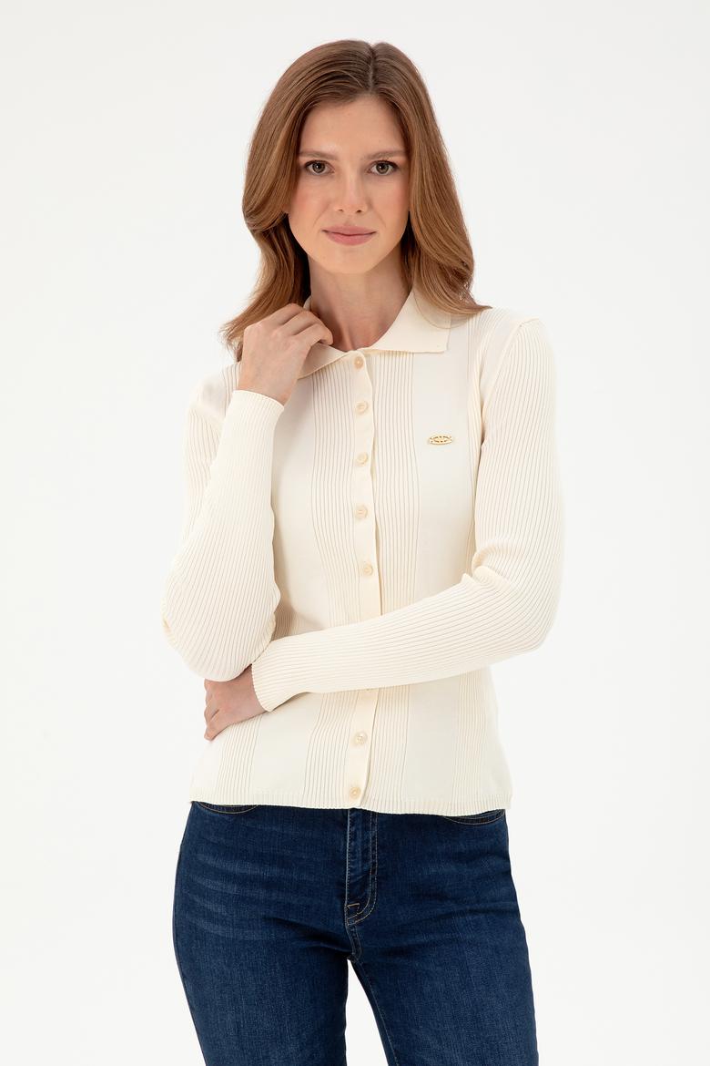 Kadın Krem Triko Hırka