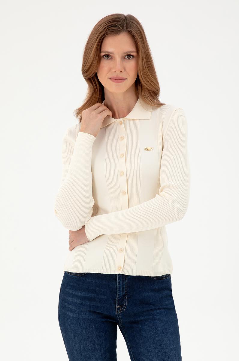 Kadın Krem Triko Hırka