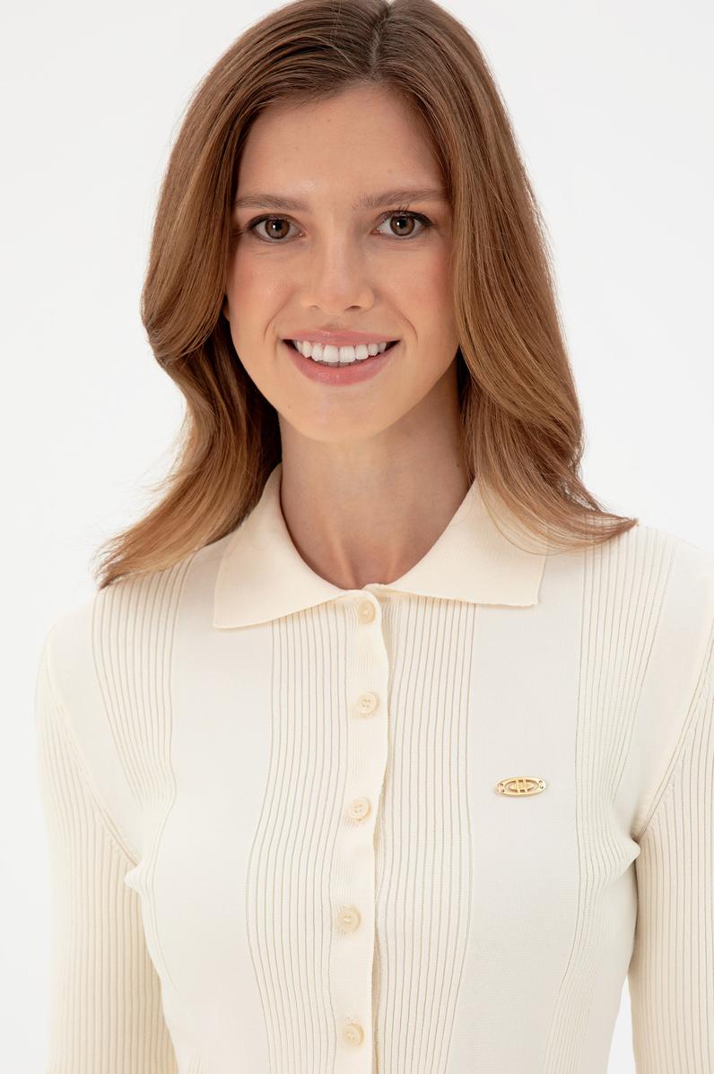 Kadın Krem Triko Hırka