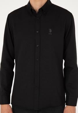 Erkek Siyah Uzun Kollu Basic Gömlek - 50293437089