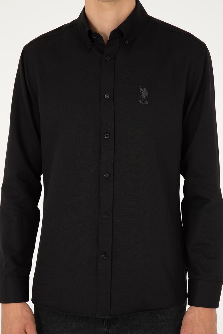 Erkek Siyah Uzun Kollu Basic Gömlek - 50293437089