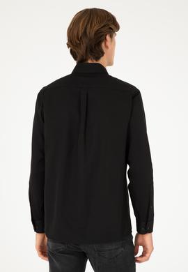 Erkek Siyah Uzun Kollu Basic Gömlek - 50293437089