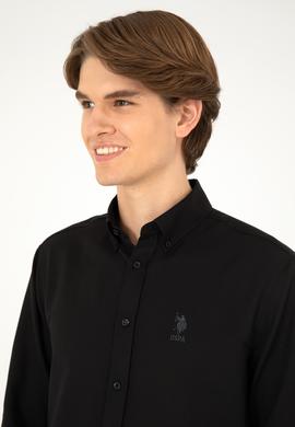 Erkek Siyah Uzun Kollu Basic Gömlek - 50293437089