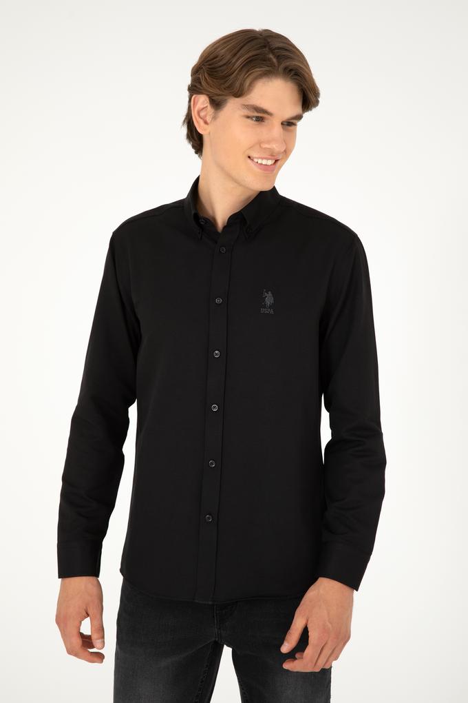 Erkek Siyah Uzun Kollu Basic Gömlek
