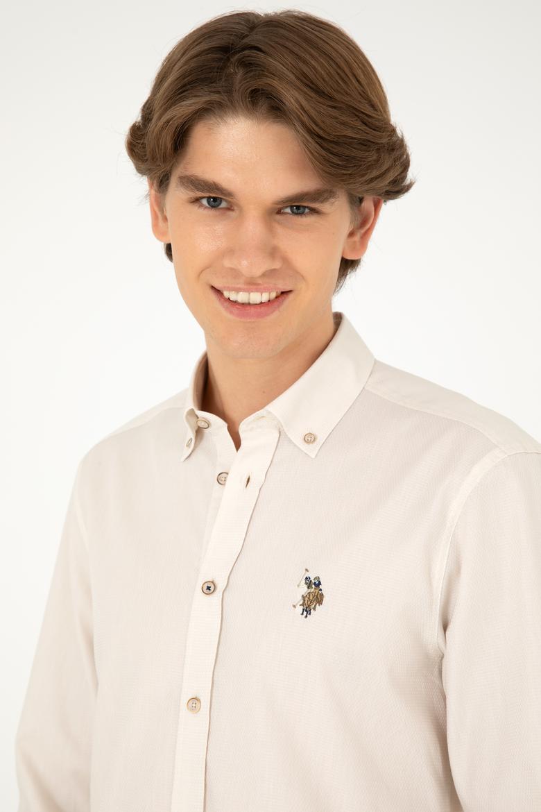 Erkek Taş Uzun Kollu Basic Gömlek - 50295675078