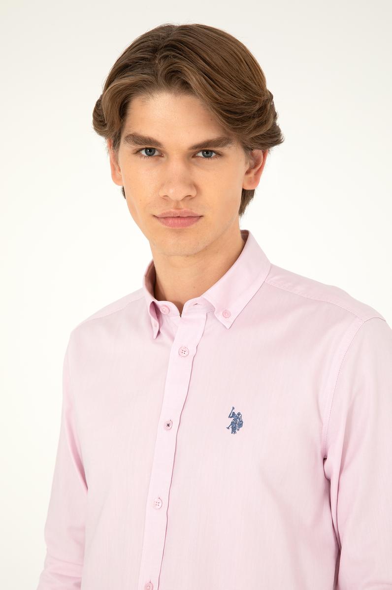 Erkek Manolya Uzun Kollu Basic Gömlek