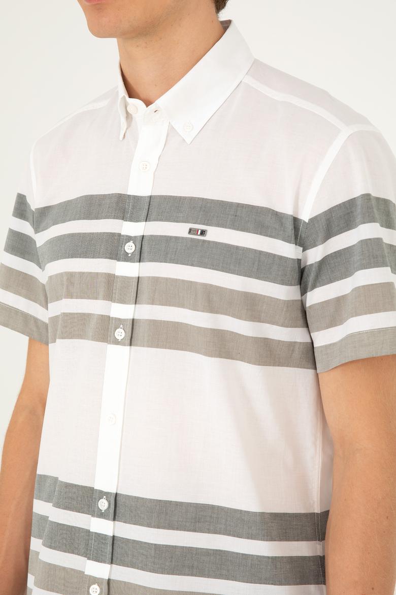 Erkek Yeşil Kısa Kollu Gömlek - 50282874021