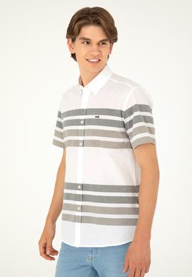 Erkek Yeşil Kısa Kollu Gömlek - 50282874021