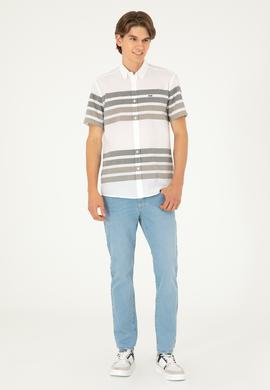 Erkek Yeşil Kısa Kollu Gömlek - 50282874021