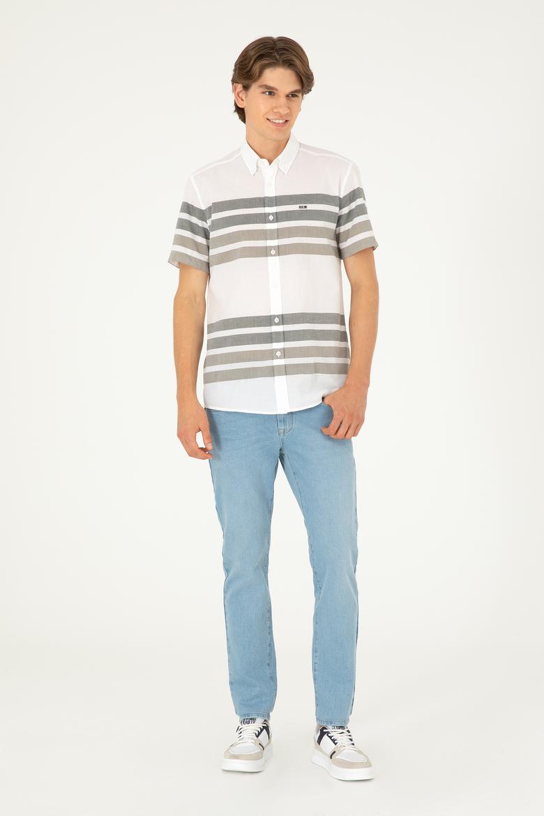 Erkek Yeşil Kısa Kollu Gömlek - 50282874021