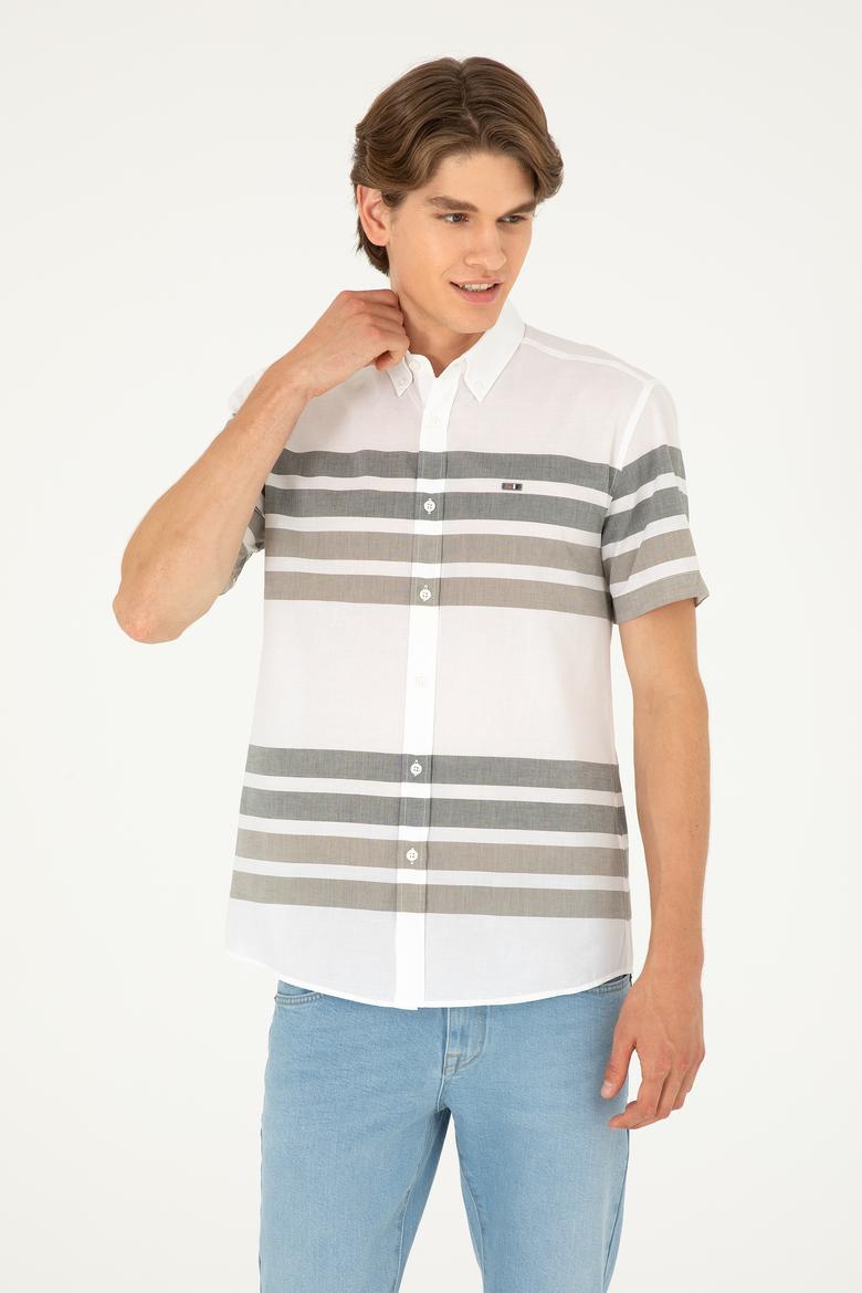 Erkek Yeşil Kısa Kollu Gömlek - 50282874021