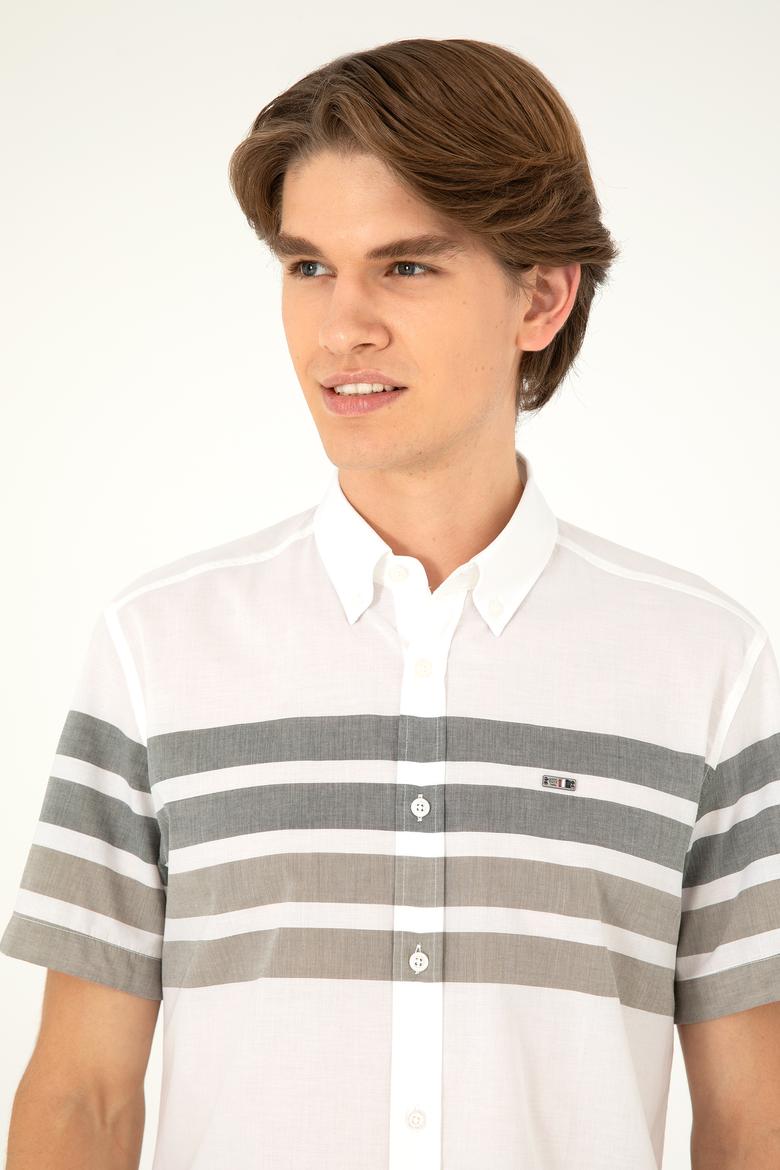 Erkek Yeşil Kısa Kollu Gömlek - 50282874021