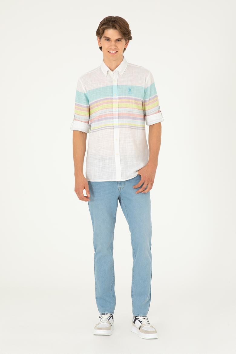 Erkek Mint Uzun Kollu Gömlek - 50283721016