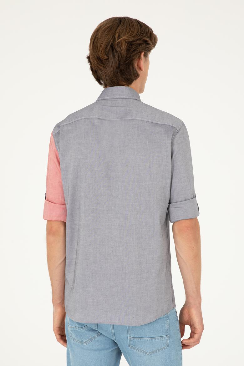 Erkek Lacivert Uzun Kollu Gömlek - 50283426048