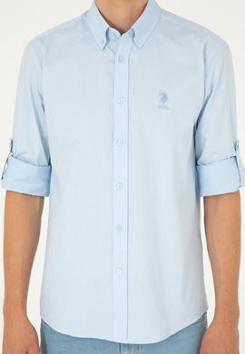 Erkek Açık Mavi Uzun Kollu Gömlek - 50283726007