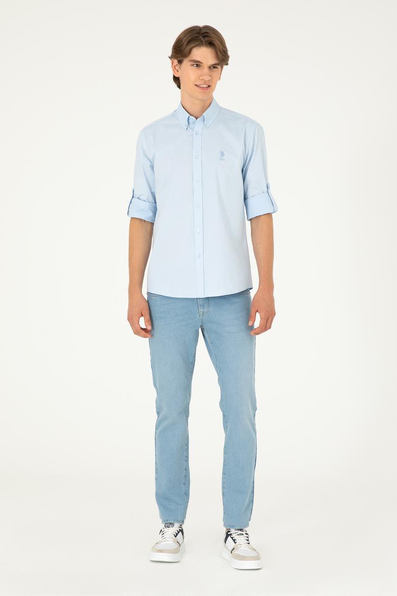 Erkek Açık Mavi Uzun Kollu Gömlek - 50283726007