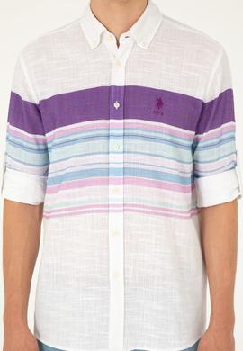 Erkek Mor Uzun Kollu Gömlek - 50283721025