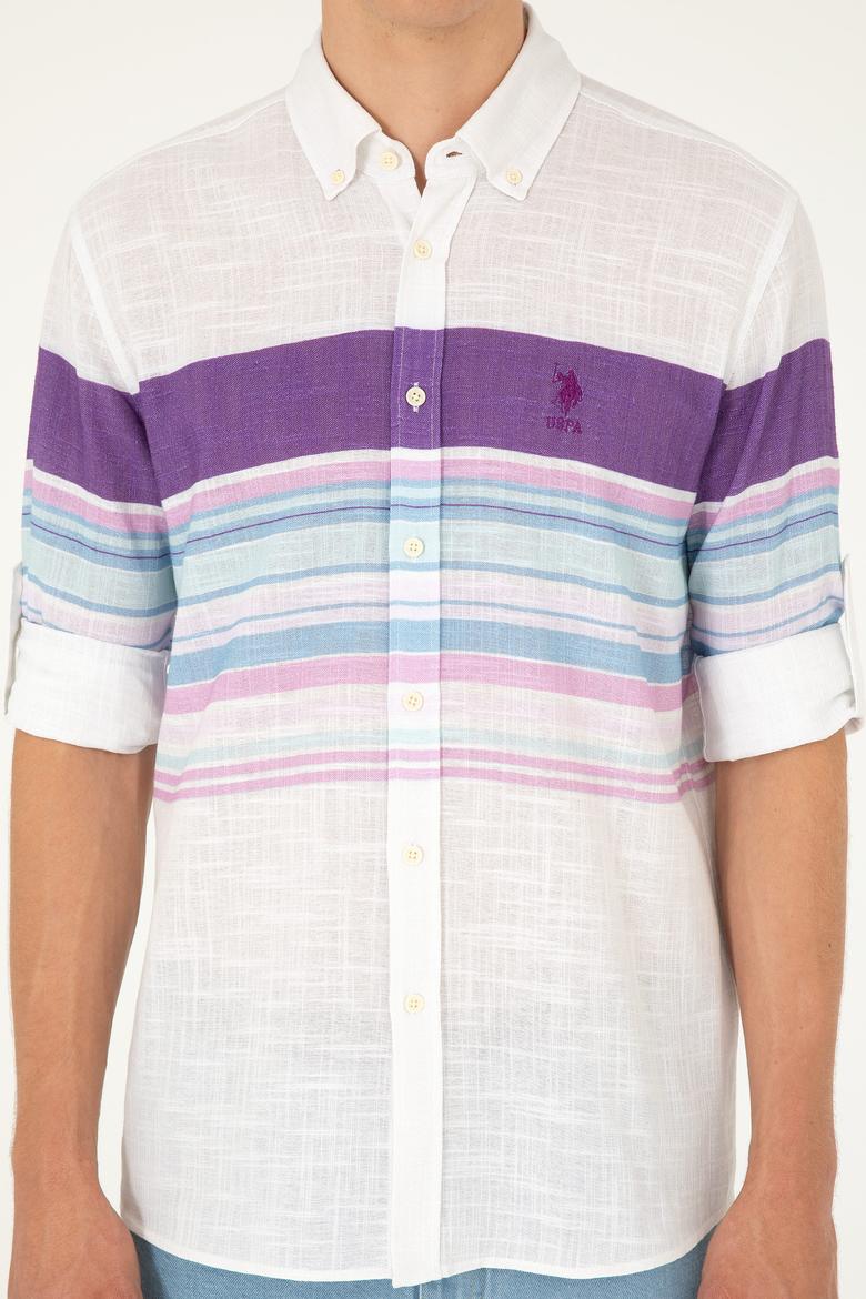 Erkek Mor Uzun Kollu Gömlek - 50283721025