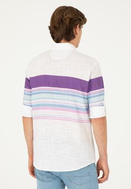 Erkek Mor Uzun Kollu Gömlek - 50283721025