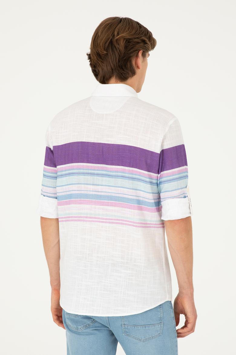 Erkek Mor Uzun Kollu Gömlek - 50283721025