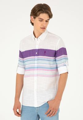 Erkek Mor Uzun Kollu Gömlek - 50283721025