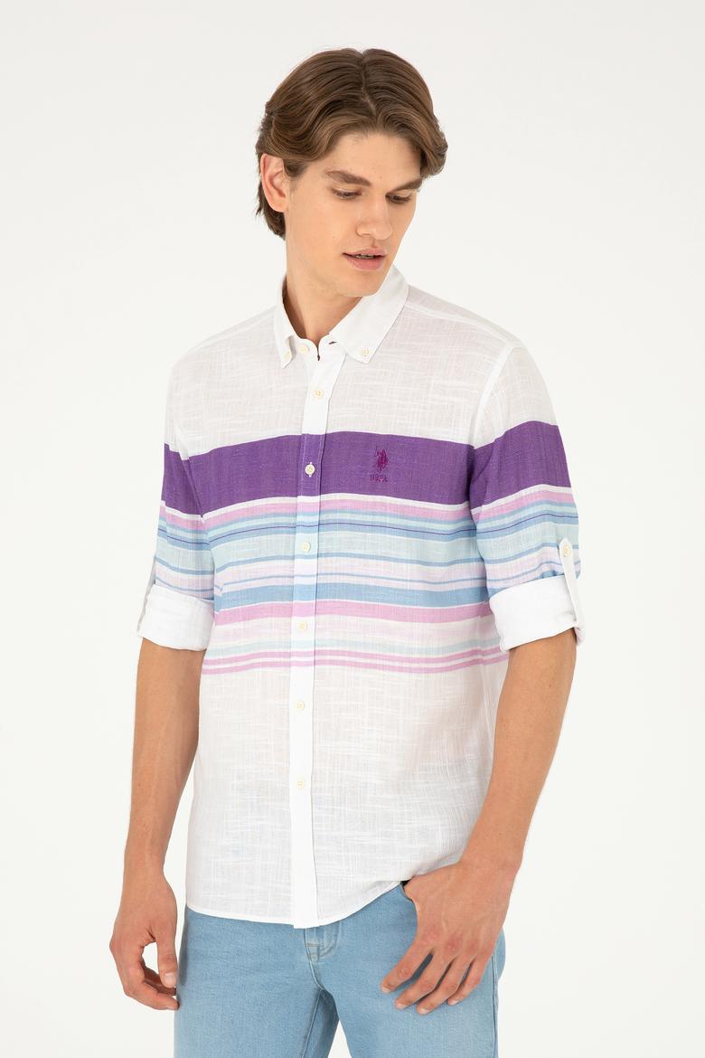 Erkek Mor Uzun Kollu Gömlek - 50283721025