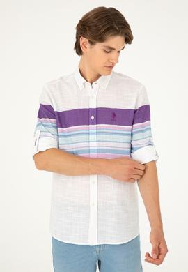 Erkek Mor Uzun Kollu Gömlek - 50283721025