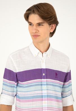 Erkek Mor Uzun Kollu Gömlek - 50283721025