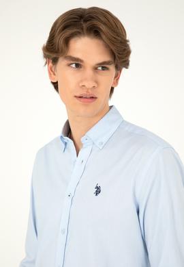 Erkek Açık Mavi Uzun Kollu Basic Gömlek - 50293920004