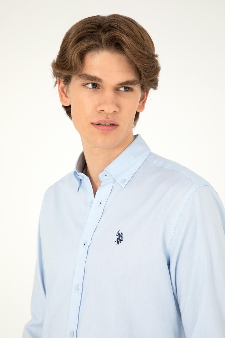Erkek Açık Mavi Uzun Kollu Basic Gömlek - 50293920004