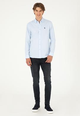 Erkek Açık Mavi Uzun Kollu Basic Gömlek - 50293920004