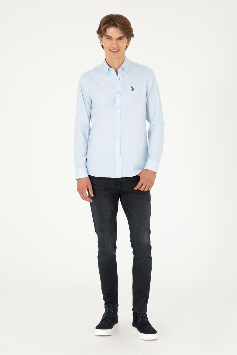 Erkek Açık Mavi Uzun Kollu Basic Gömlek - 50293920004