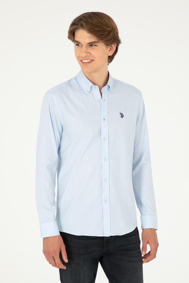 Erkek Açık Mavi Uzun Kollu Basic Gömlek - 50293920004