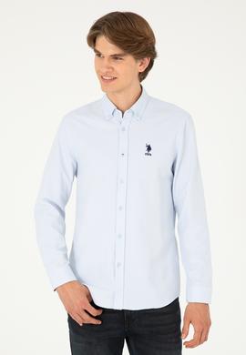 Erkek Açık Mavi Uzun Kollu Basic Gömlek - 50295897001