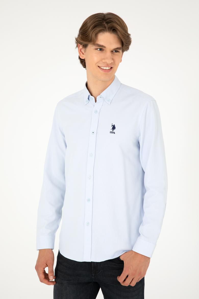 Erkek Açık Mavi Uzun Kollu Basic Gömlek