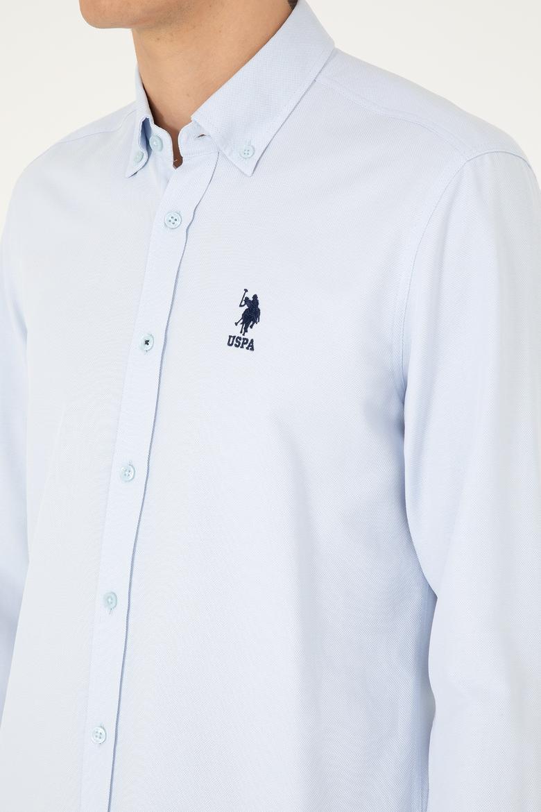 Erkek Açık Mavi Uzun Kollu Basic Gömlek - 50295897001