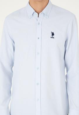 Erkek Açık Mavi Uzun Kollu Basic Gömlek - 50295897001