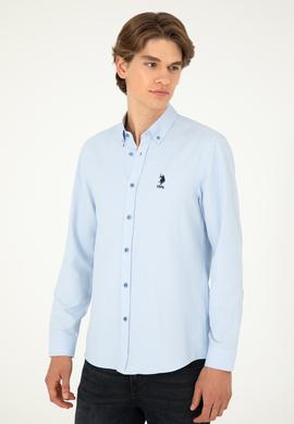 Erkek Saks Uzun Kollu Basic Gömlek - 50295897034