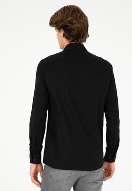 Erkek Siyah Uzun Kollu Basic Gömlek - 50293948053