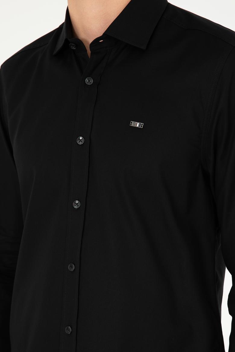 Erkek Siyah Uzun Kollu Basic Gömlek - 50293948053