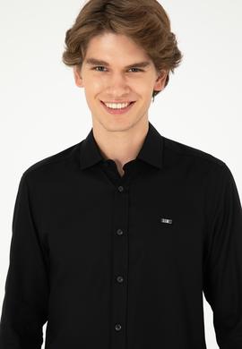 Erkek Siyah Uzun Kollu Basic Gömlek - 50293948053