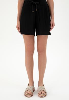 Kadın Siyah Örme Şort - 50285884032