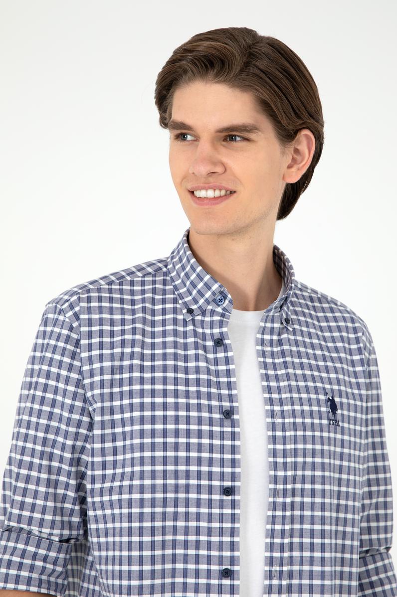 Erkek Lacivert Uzun Kollu Gömlek