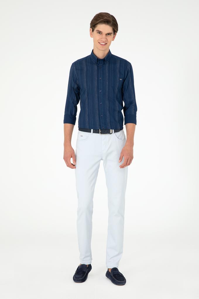 Erkek Açık Mavi Kanvas Pantolon