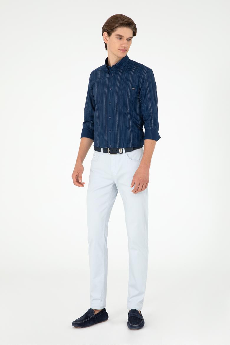 Erkek Açık Mavi Kanvas Pantolon - 50286003094