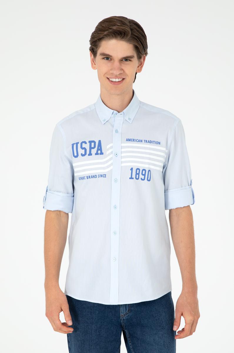 Erkek Açık Mavi Uzun Kollu Gömlek