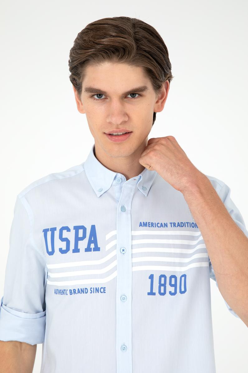 Erkek Açık Mavi Uzun Kollu Gömlek