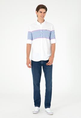 Erkek Saks Uzun Kollu Gömlek - 50283720007